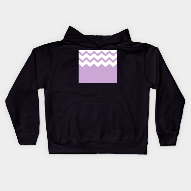 Zigzag geometric pattern - purple and white. Kids Hoodie by kerens